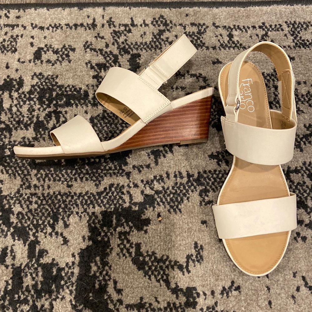 Franco Sarto Eggshell Wedge Heels size 7.5 Only Worn Once!